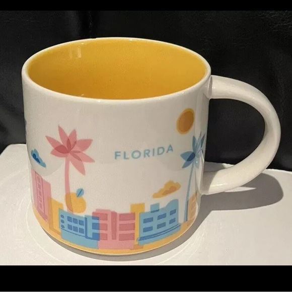 Starbucks Coffee Cup - You Are Here - Collection Florida 14oz 2014 *Small Chip* - Picture 2 of 7